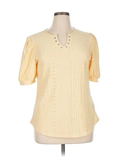 Pre-owned Luyaa Short Sleeve Blouse In Yellow