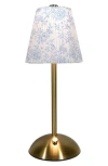 Luzè Luze Floral Shade Metal Desk Lamp In Blue