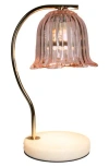 Luzè Luze Glass Tulip Shade Candle Warmer Lamp In Pink