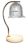 Luzè Luze Glass Tulip Shade Candle Warmer Lamp In Transparent