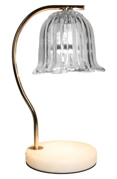 Luzè Luze Glass Tulip Shade Candle Warmer Lamp In Transparent