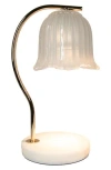 Luzè Luze Glass Tulip Shade Candle Warmer Lamp In White