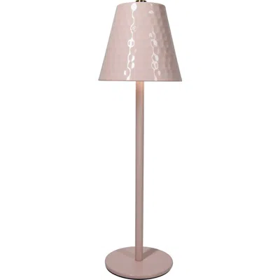 Luzè Luze Hammered Metal Table Lamp In Pink