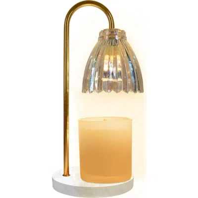 Luzè Luze Marble Base & Amber Glass Shade Candle Warmer