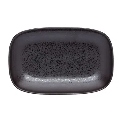 Luzerne Lava Rectangular Plate 8.25" By  (case Of 24) (porcelain) In Black,dark Brown
