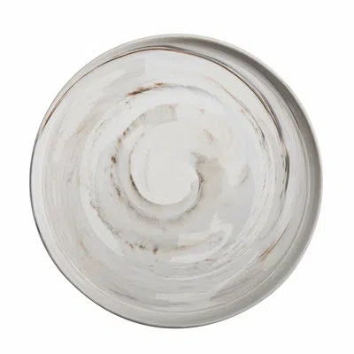 Luzerne Marble Plate Raised Rim 11 In By  (case Of 12) (porcelain) In Beige