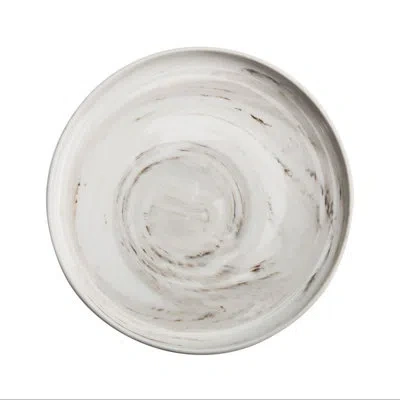 Luzerne Marble Plate Raised Rim 8.25" By  (case Of 24) (porcelain) In Beige,light Brown