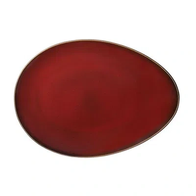 Luzerne Rustic Crimson Eclipse Plate 14 In By  (case Of 12) (porcelain)