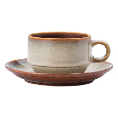 Luzerne Rustic Sama Saucer For Espresso Cup 4.75 In By  (case Of 48) (porcelain) In Beige,brown