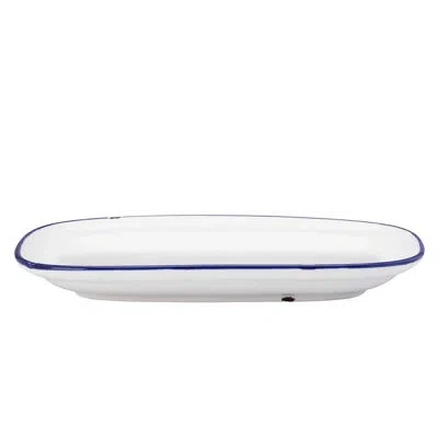 Luzerne Tin Tin Blue Rim 10" X 6" Rectangle By  (case Of 24) (porcelain)