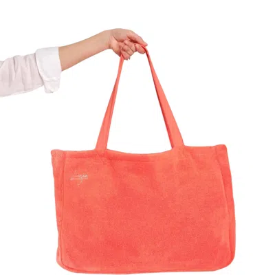Luzia Beach And Pool Tote Bag In Coral In Pink