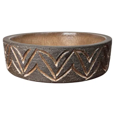Pre-owned Løvemose Large Mid-century Modern Danish Studio Pottery Bowl From , 1960s In Brown