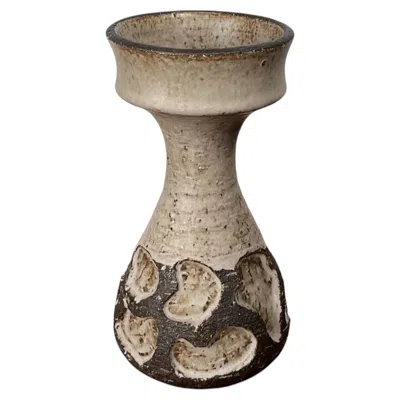 Pre-owned Løvemose Mid-century Modern Danish Studio Pottery Candleholder From , 1960s In Brown