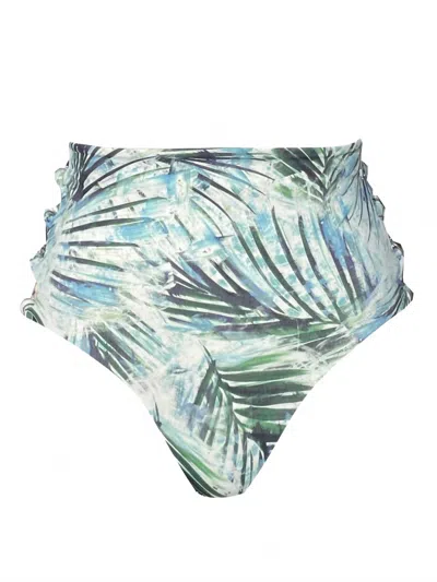 Lvhr Women's Madison Highwaisted Bottom In Blue Palm In Green