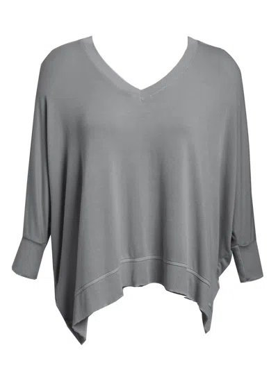 Lvhr Women's Sabina V Neck Top In Slate Grey In Gray