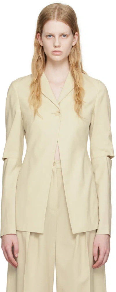Lvir Beige Slit-sleeve Blazer
