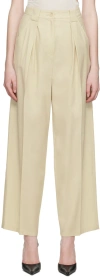 Lvir Beige Tuck Trousers In Beige