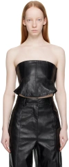 Lvir Black Straight Neck Corset In Black