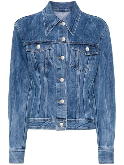 Lvir Vertical-seam Denim Jacket In Blue