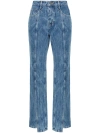 Lvir Wrinkled-detailed Cotton Jeans In Blue