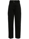 Lvir Cotton Belted Trousers In Black