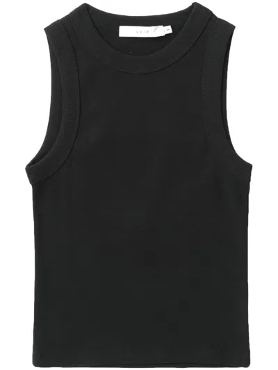 Lvir Cut-out Crop Top In Black
