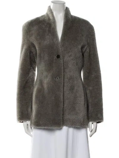 Pre-owned Lvir Faux Fur Jacket In Gray
