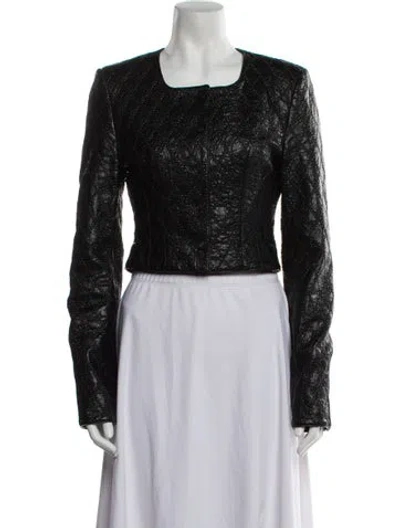 Pre-owned Lvir Faux Leather Fur Jacket In Black