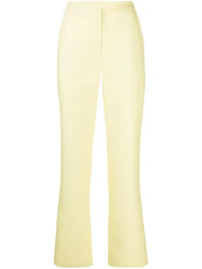 Lvir Lime Mid-rise Straight Trousers In Yellow