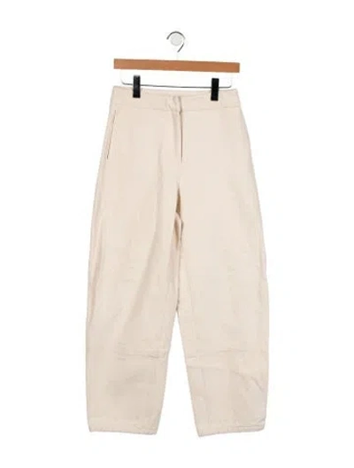 Pre-owned Lvir High-rise Straight Leg Jeans In Neutral