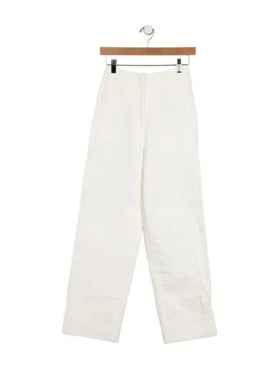 Pre-owned Lvir High-rise Wide Leg Jeans In White