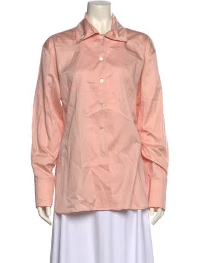 Pre-owned Lvir Long Sleeve Button-up Top In Pink