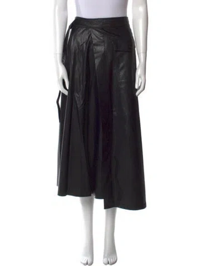 Pre-owned Lvir Midi Length Skirt In Black