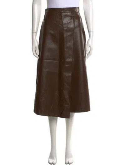 Pre-owned Lvir Midi Length Skirt In Brown