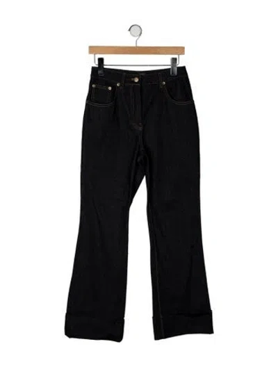 Pre-owned Lvir Mid-rise Wide Leg Jeans In Black