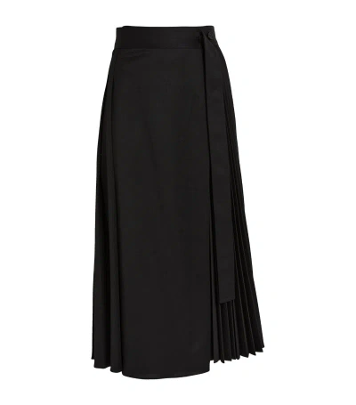 Lvir Pleated Midi Skirt In Black