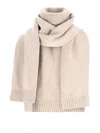 Lvir Scarf With Collar In Wool Blend In Neutral