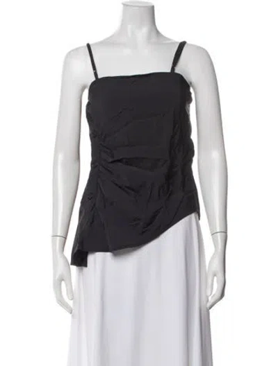 Pre-owned Lvir Silk Square Neckline Top In White