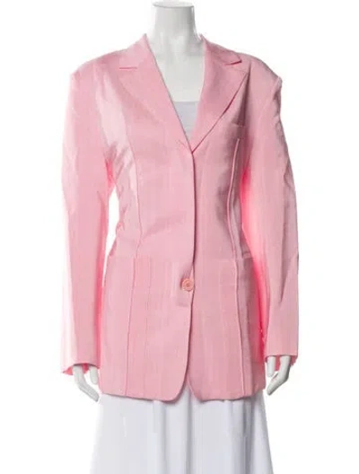 Pre-owned Lvir Striped Blazer In Pink