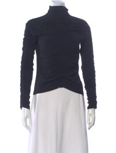 Pre-owned Lvir Turtleneck Long Sleeve Top In Blue