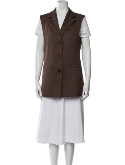 Pre-owned Lvir Vest In Brown