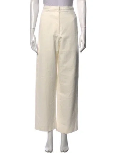 Pre-owned Lvir Wide Leg Pants In White