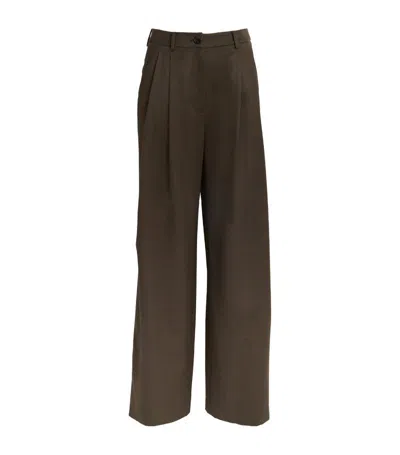 Lvir Wide-leg Tailored Trousers In Brown