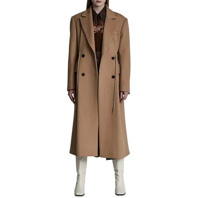 Lvir Womens Double-breasted Wool Pea Coat In Beige