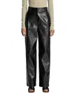 LVIR WOMENS FAUX LEATHER FLARED PANTS