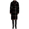 Lvir Womens Sherpa Double Breasted Long Coat In Brown
