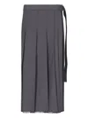 Lvir Wool Blend Midi Skirt In Gray
