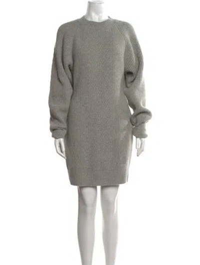 Pre-owned Lvir Wool Knee-length Dress In Grey