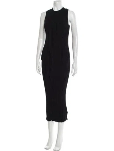 Pre-owned Lvir Wool Long Dress In Black