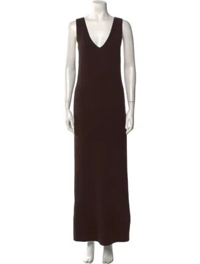 Pre-owned Lvir Wool Long Dress In Brown